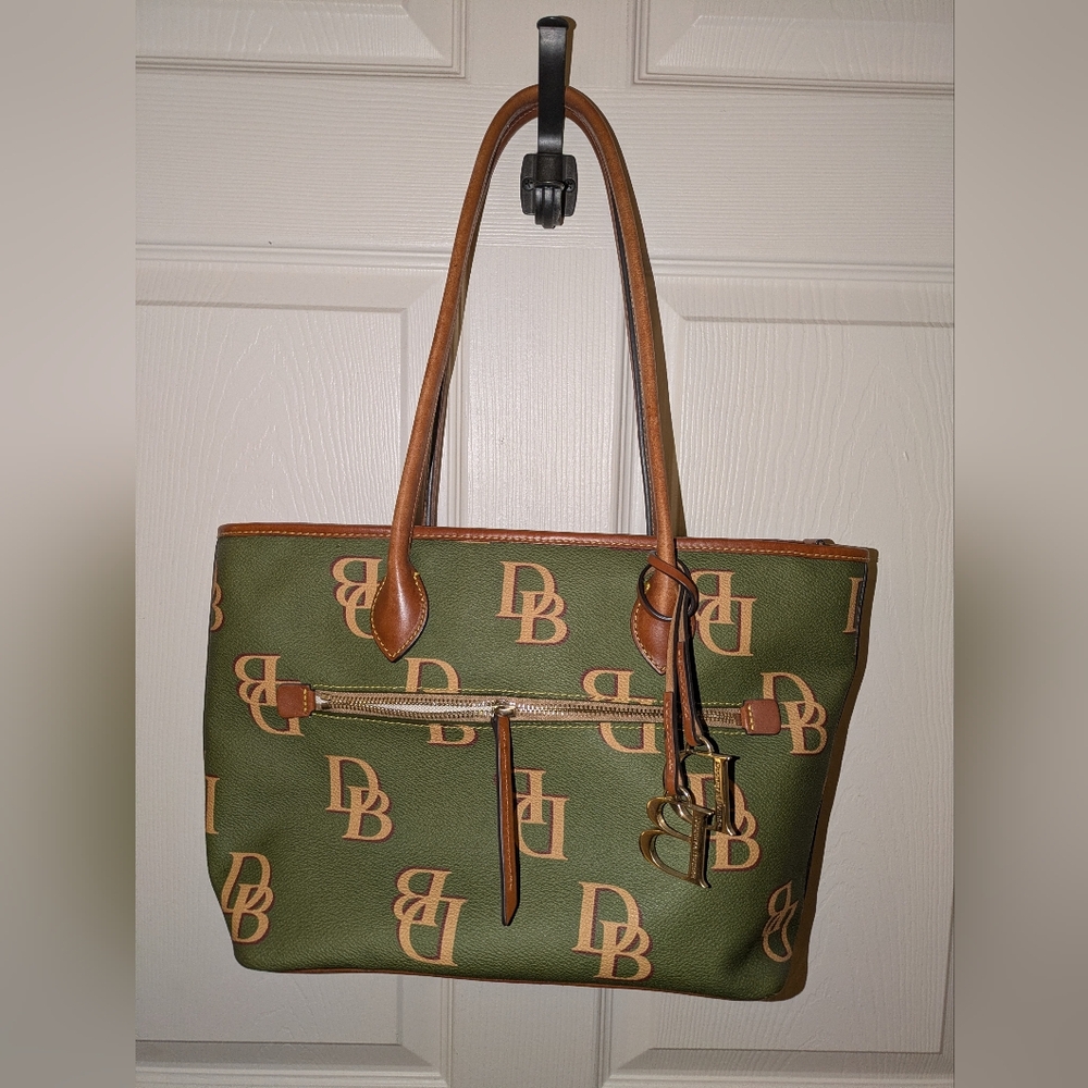 Dooney & Bourke Olive and Tan Signature Tote